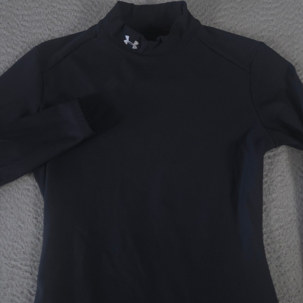 Under Armour‎ Shirt Womens Large Black Authentics ColdGear Mock Neck Stretch Y2K